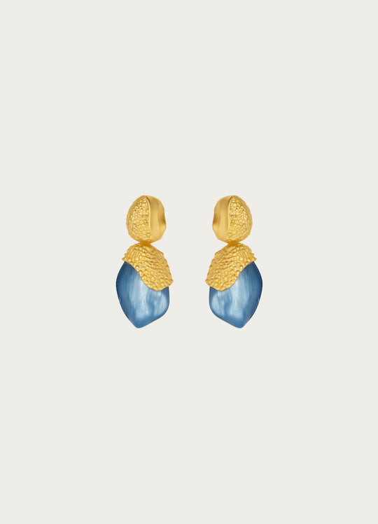Snowdrop Gold Blue Earring