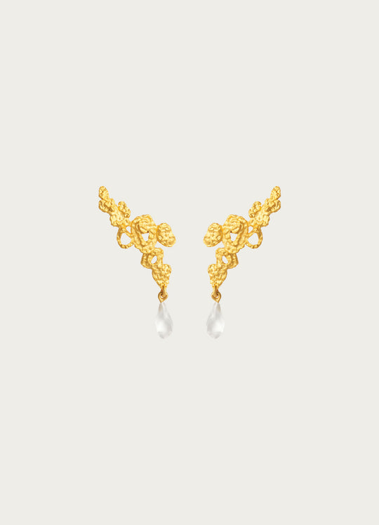 Mini Riverstone Gold Earring