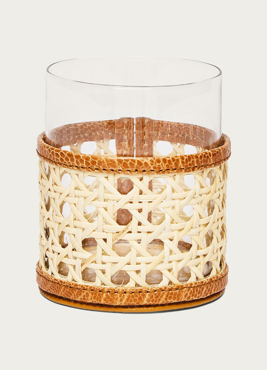 Rattan Glasses Burnt Amber Set of 2