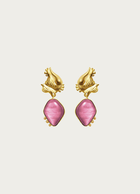 Mini Lupa Dusty Pink Gold Earring