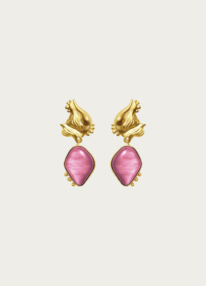 Mini Lupa Dusty Pink Gold Earring