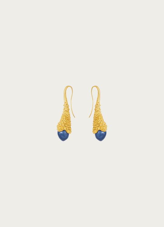 Plunge Gold Blue Earring