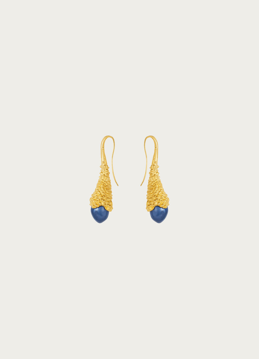 Plunge Gold Blue Earring