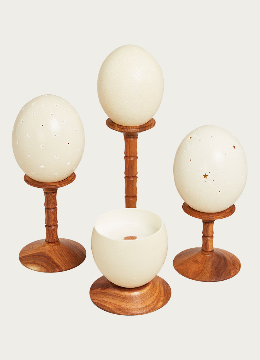 Ostrich Egg Candle Coastal - Petitgrain & Lavender - Natural