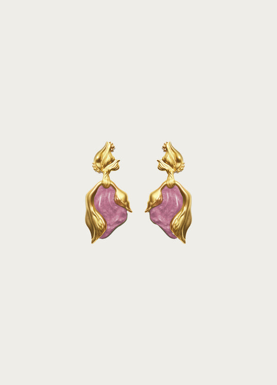 Lupa Dusty Pink Gold Earring