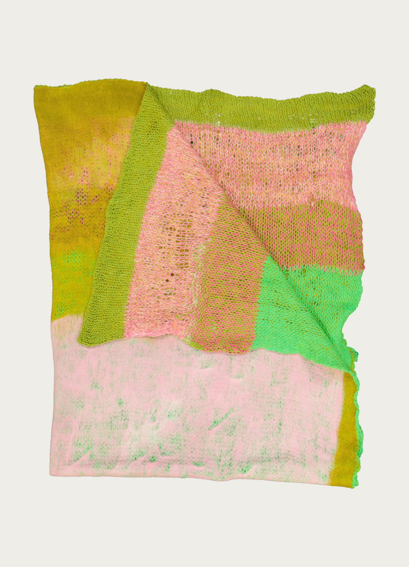 Rothko Throw - Pink & Bright Green