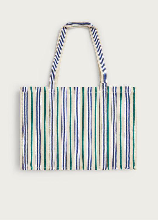 Dan Fani Beach Bags Cabas Rayures Blue Green