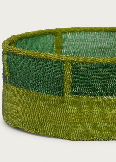 Green Beaded Bowl Lrg