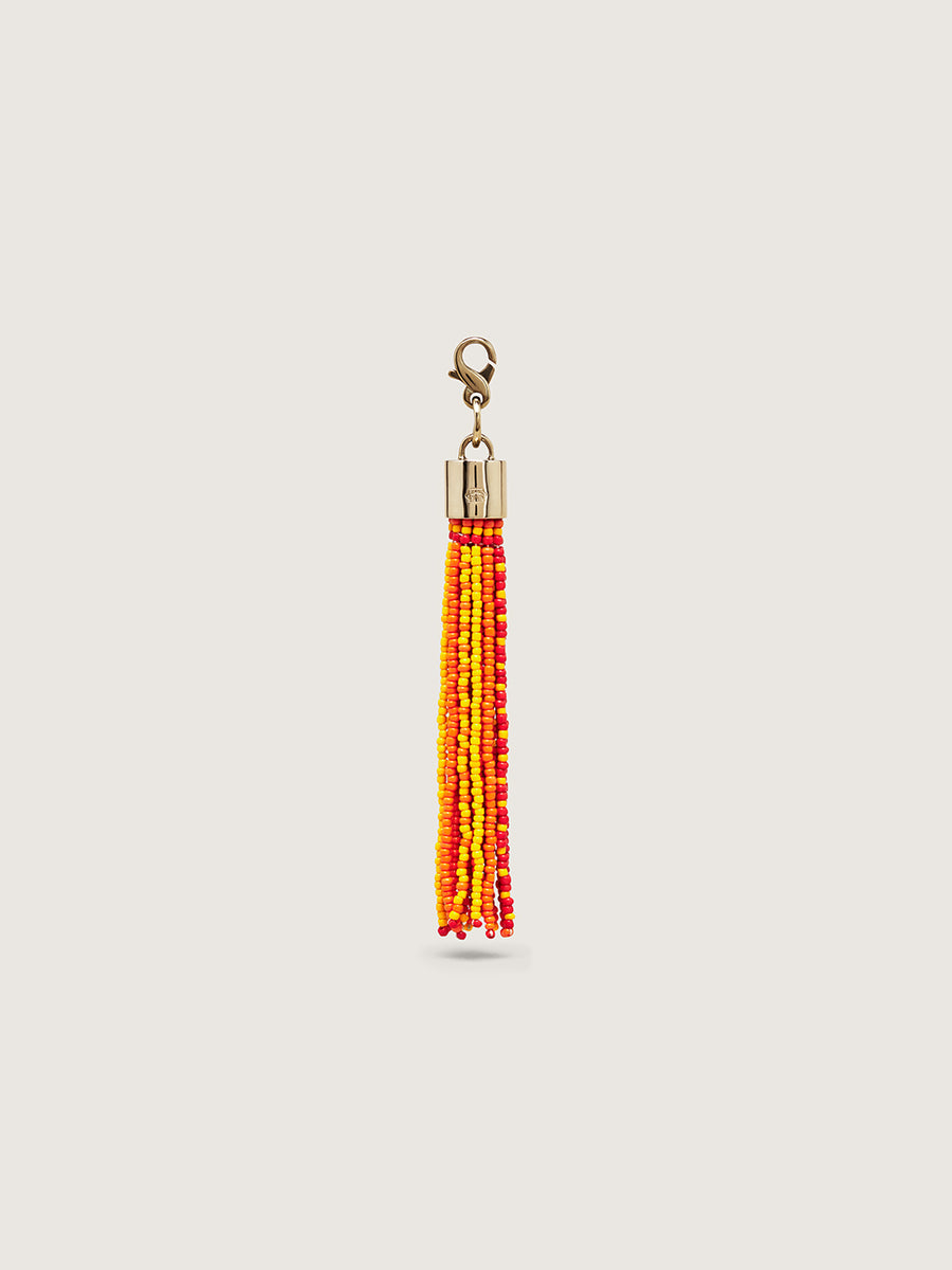 Okapi Beaded Tassel - Red, Yellow and Orange