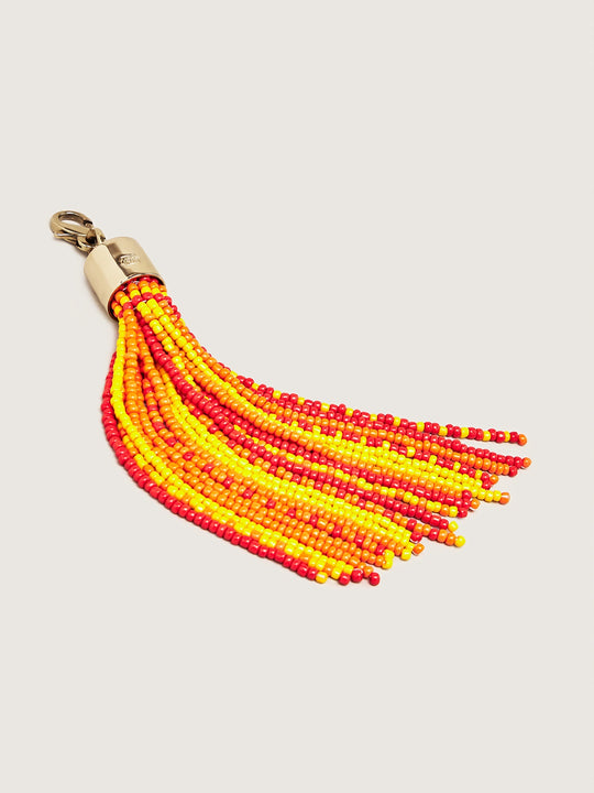 Okapi Beaded Tassel - Red, Yellow and Orange