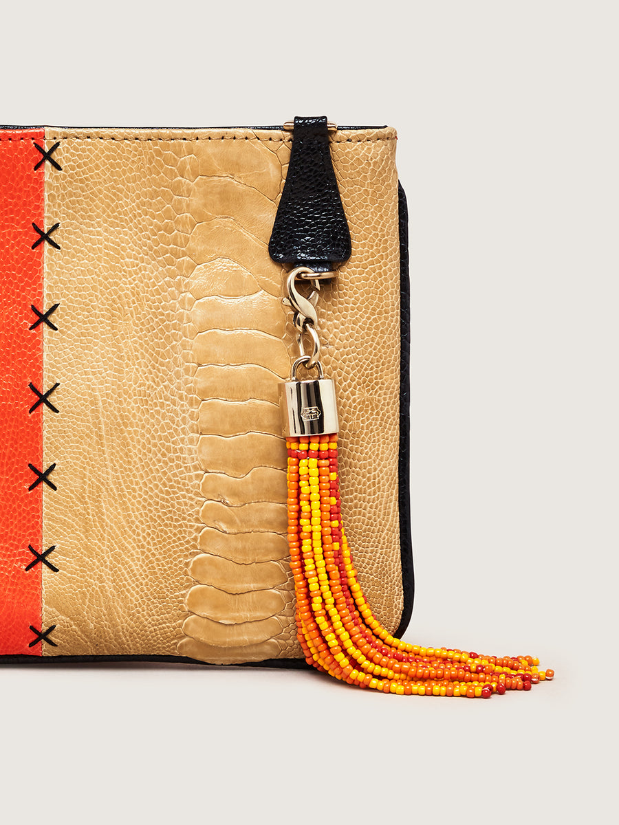 Okapi Beaded Tassel - Red, Yellow and Orange