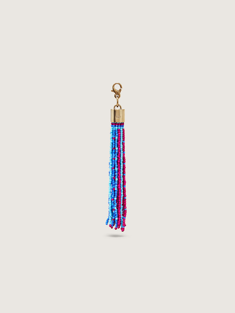 Okapi Beaded Tassel - Blue, Pink and Light Blue