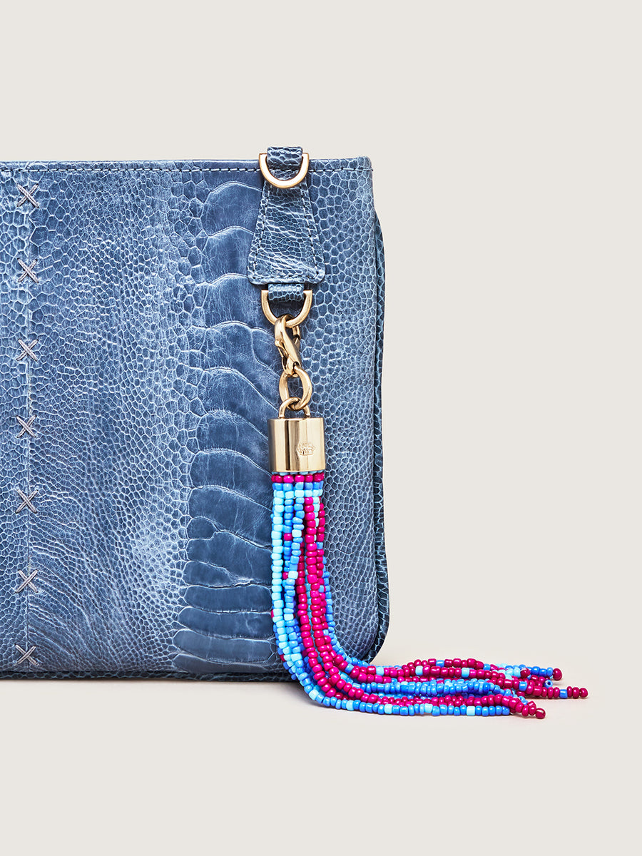 Okapi Beaded Tassel - Blue, Pink and Light Blue