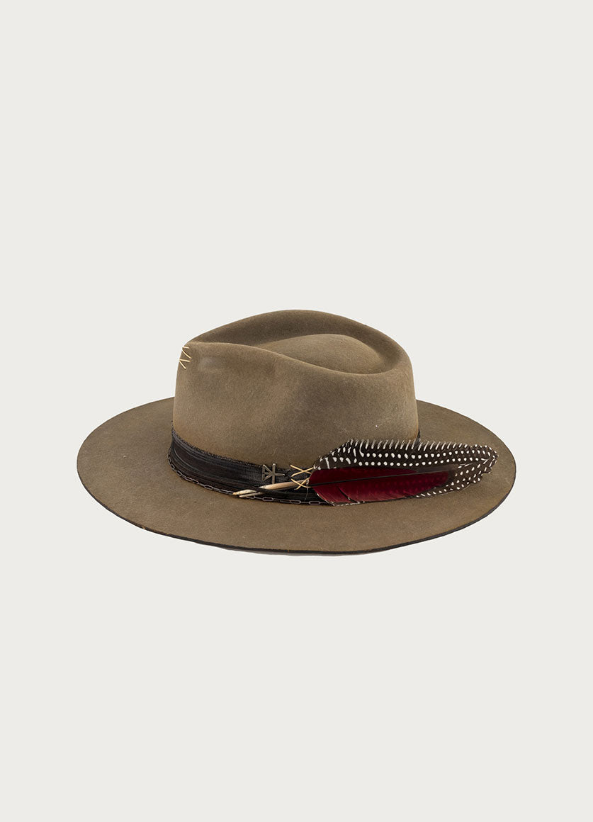 Olive Green Wool Felt Fedora