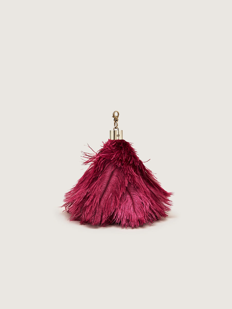 Okapi Clip on Feather Bordeaux