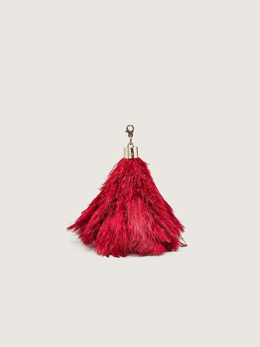 Okapi Clip on Feather Scarlett Red