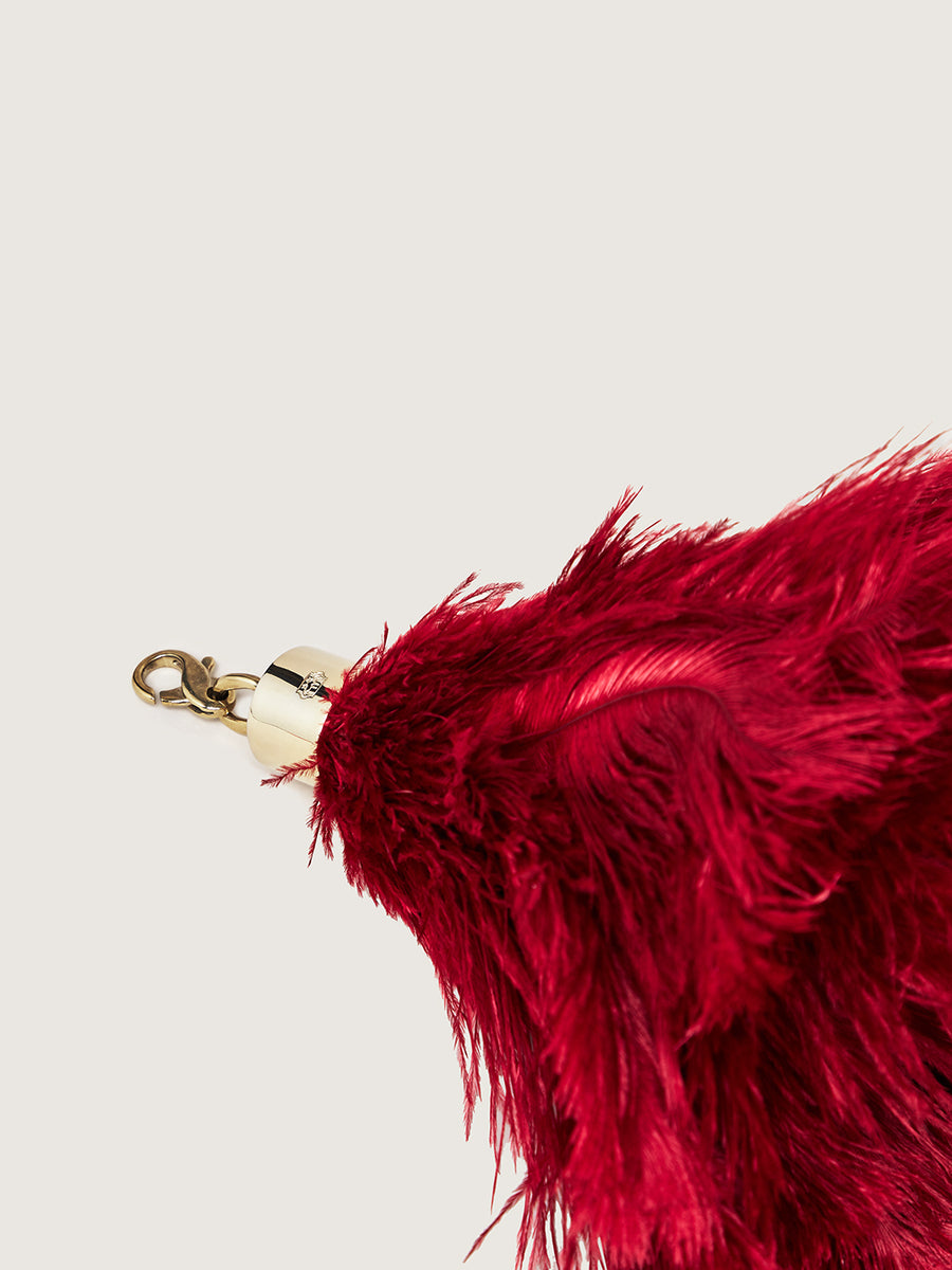 Okapi Clip on Feather Scarlett Red