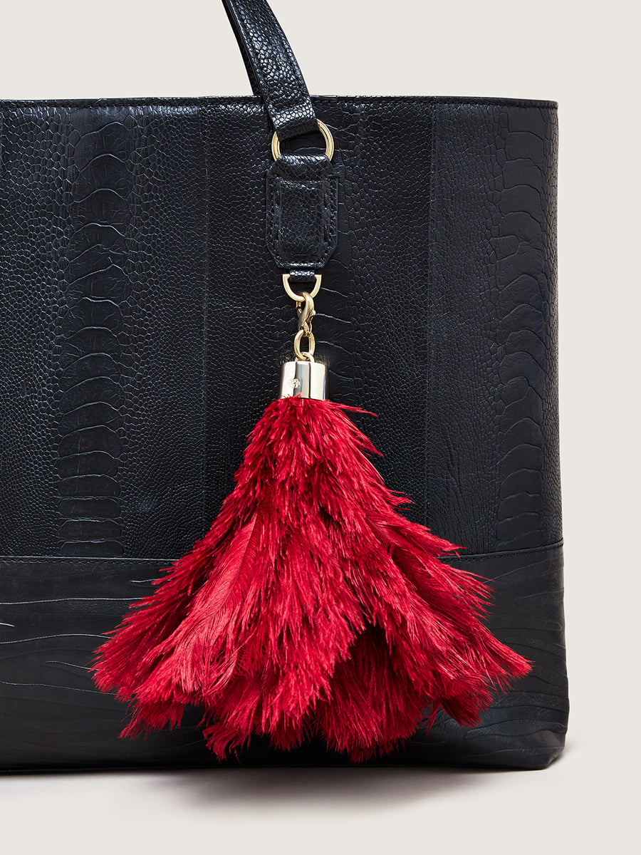 Okapi Clip on Feather Scarlett Red