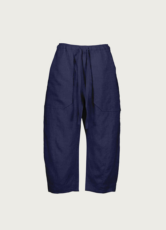 Arched Dropped Trousers Dark Navy