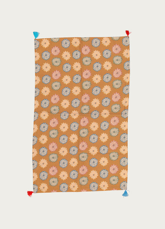 Tea Towel Brown Flower