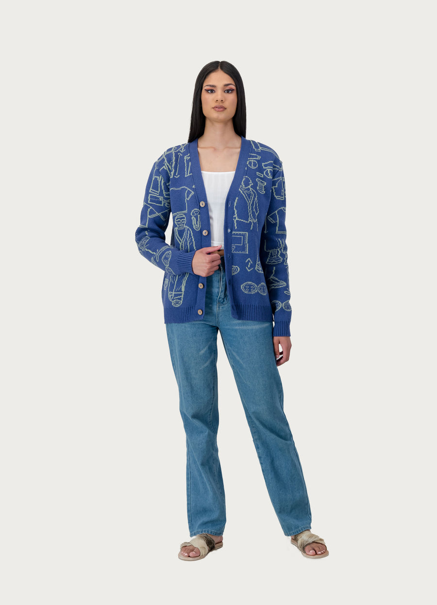 Mohair & Wool Light Blue Cardigan