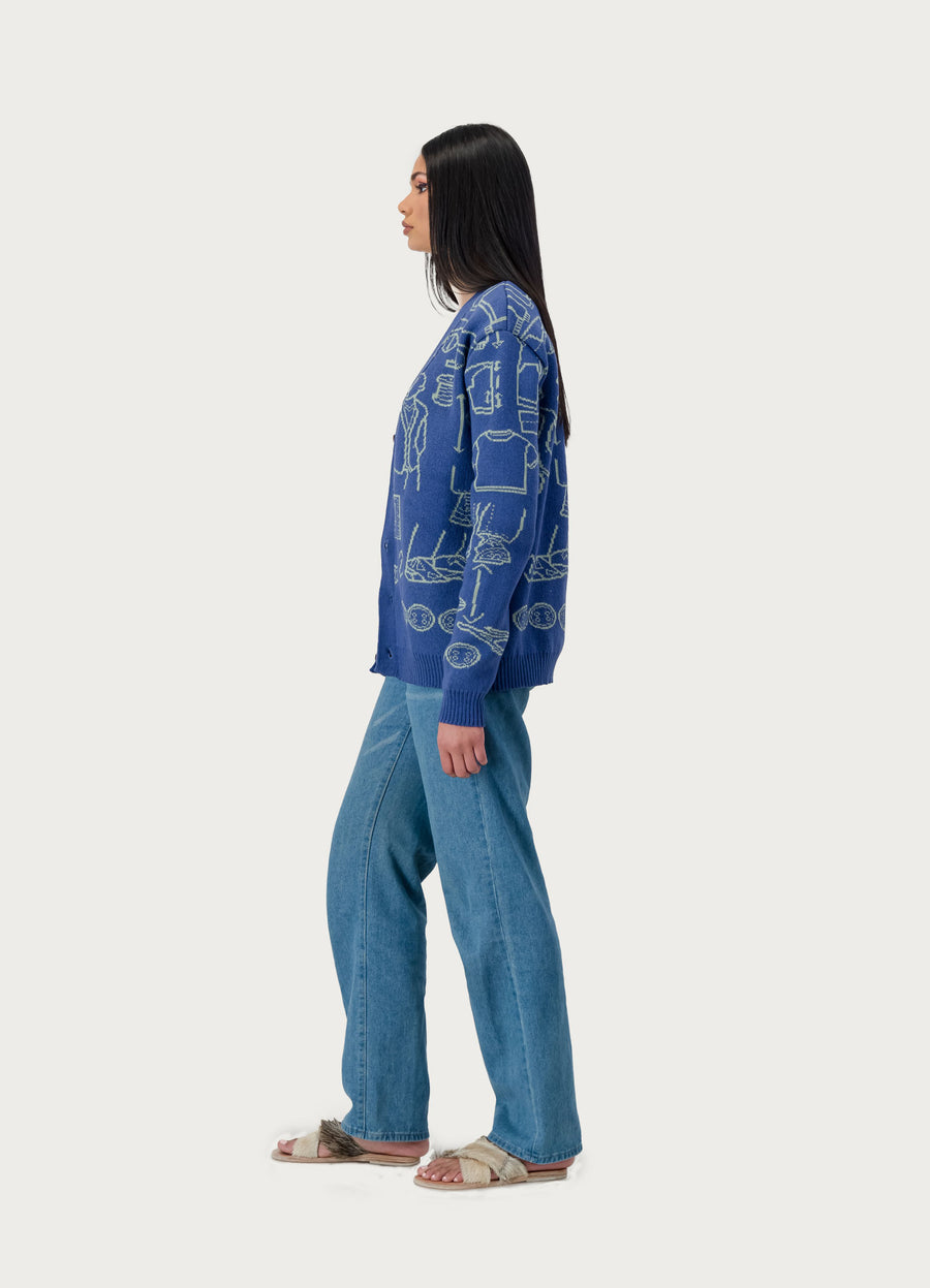 Mohair & Wool Light Blue Cardigan