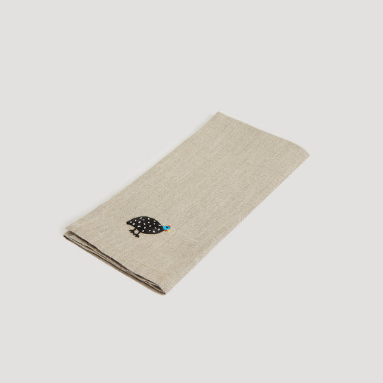 Indigenous Guinea Fowl Linen Servietes Natural