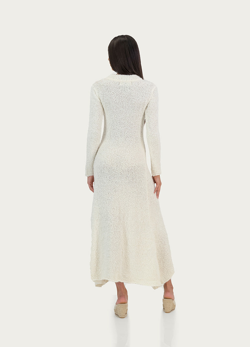 Boucle textured maxi dress