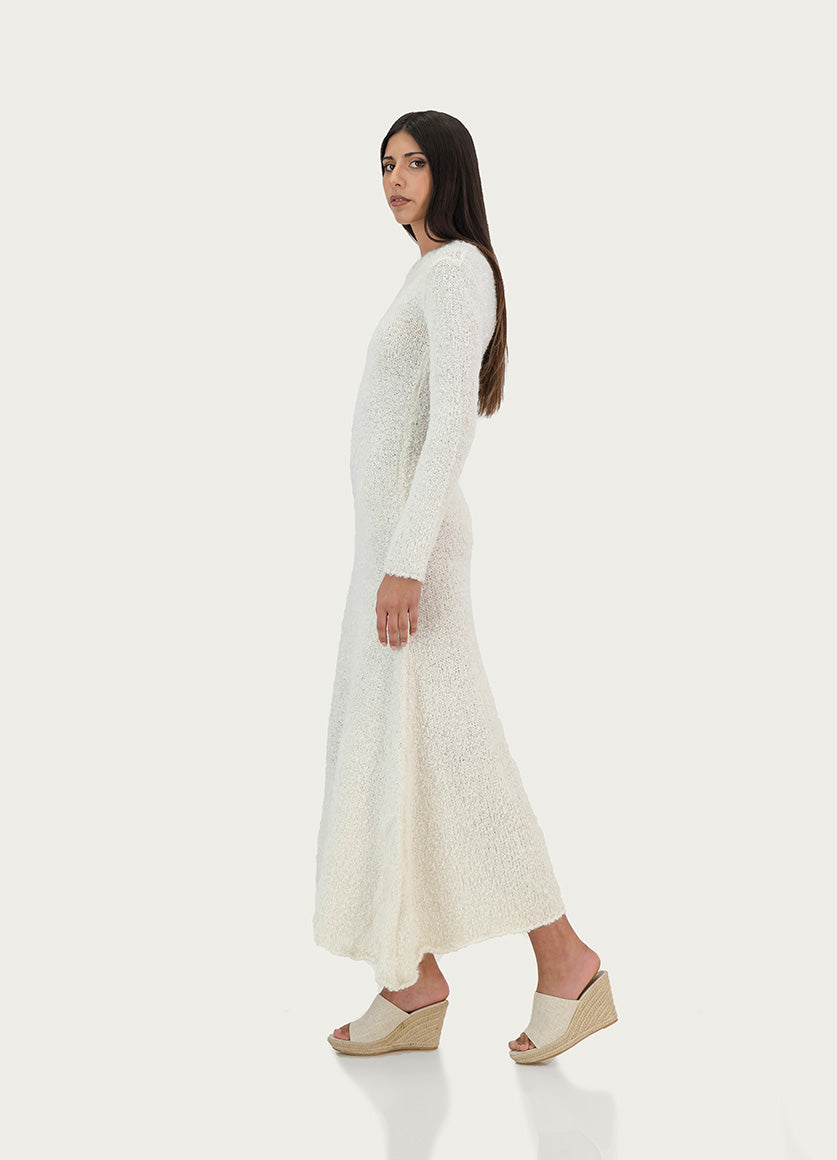 Boucle textured maxi dress