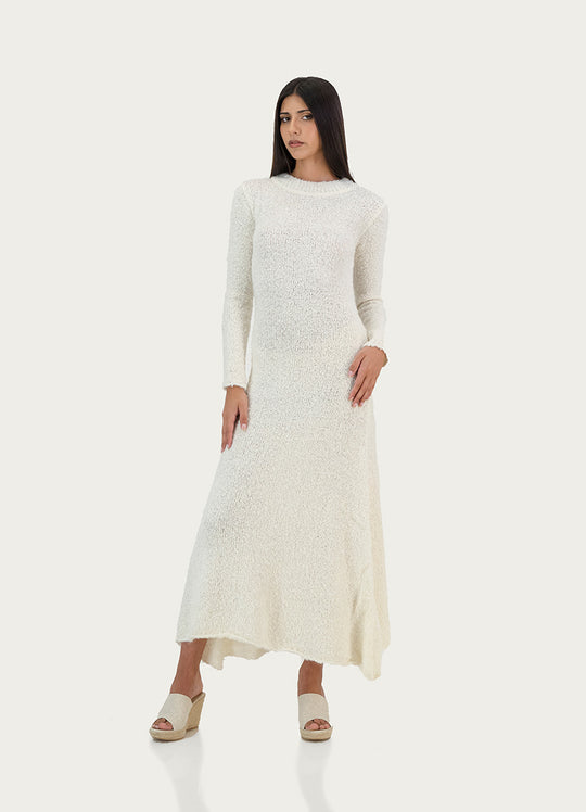 Boucle textured maxi dress