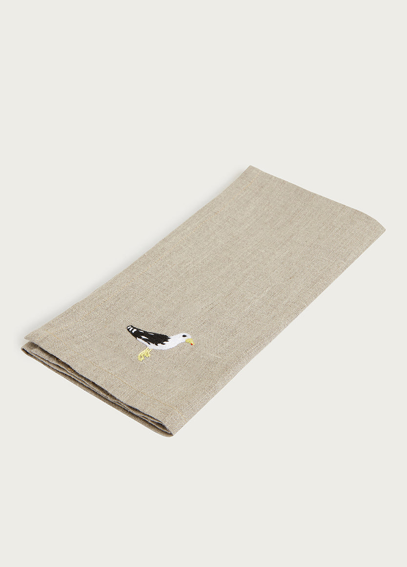 Marine Kelp Gull Linen Serviettes Natural