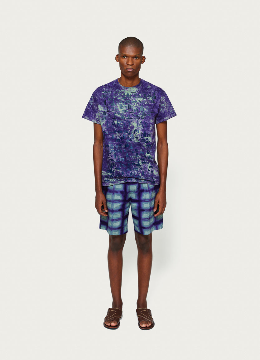 EASY FIT SHORTS TIE DYE PURPLE