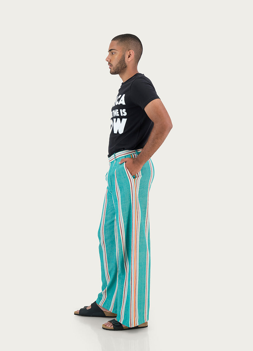 Striped Seam Classic Wide Pants