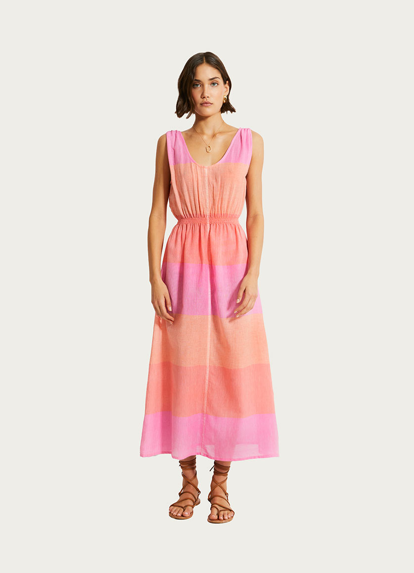 Melat Scoop Neck Dress Nefas Peach