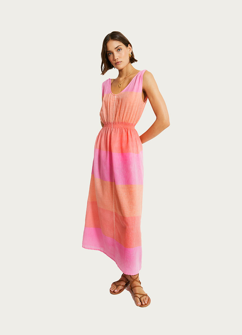 Melat Scoop Neck Dress Nefas Peach