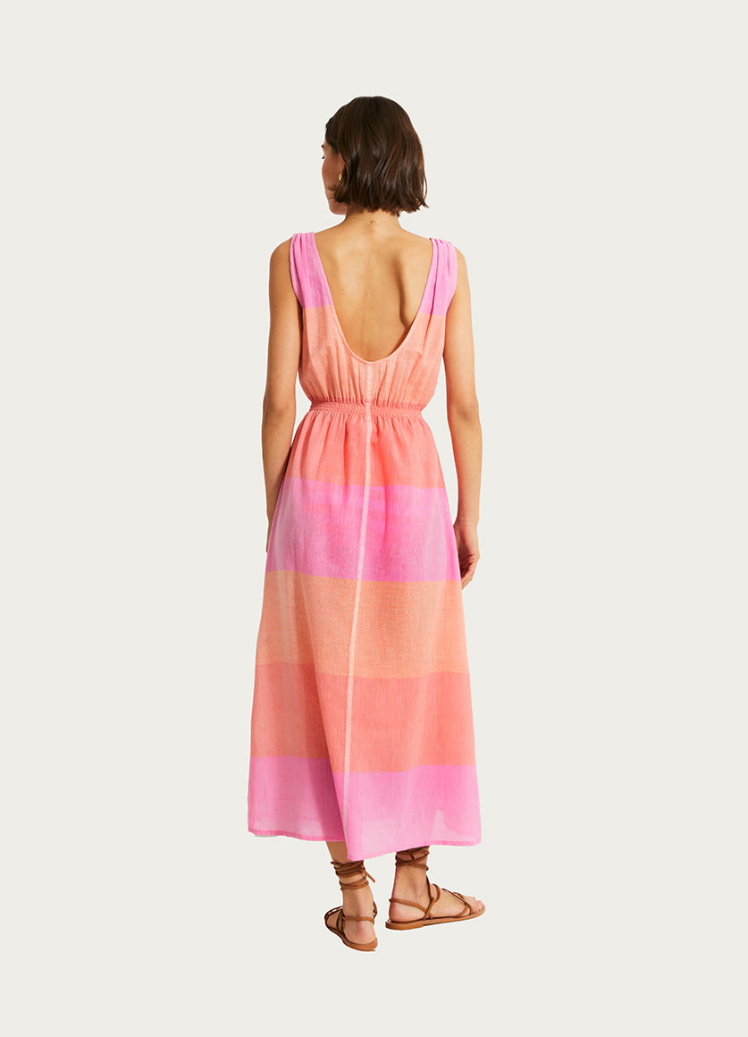 Melat Scoop Neck Dress Nefas Peach