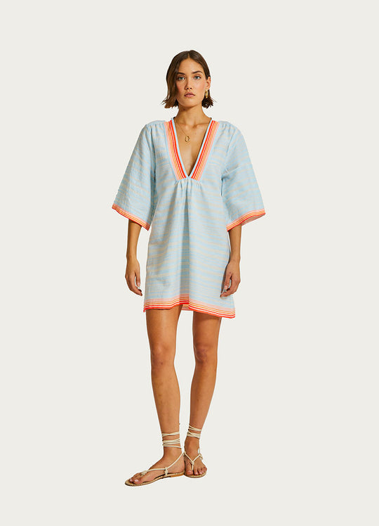 Belkis Vneck Kaftan Airi Sky