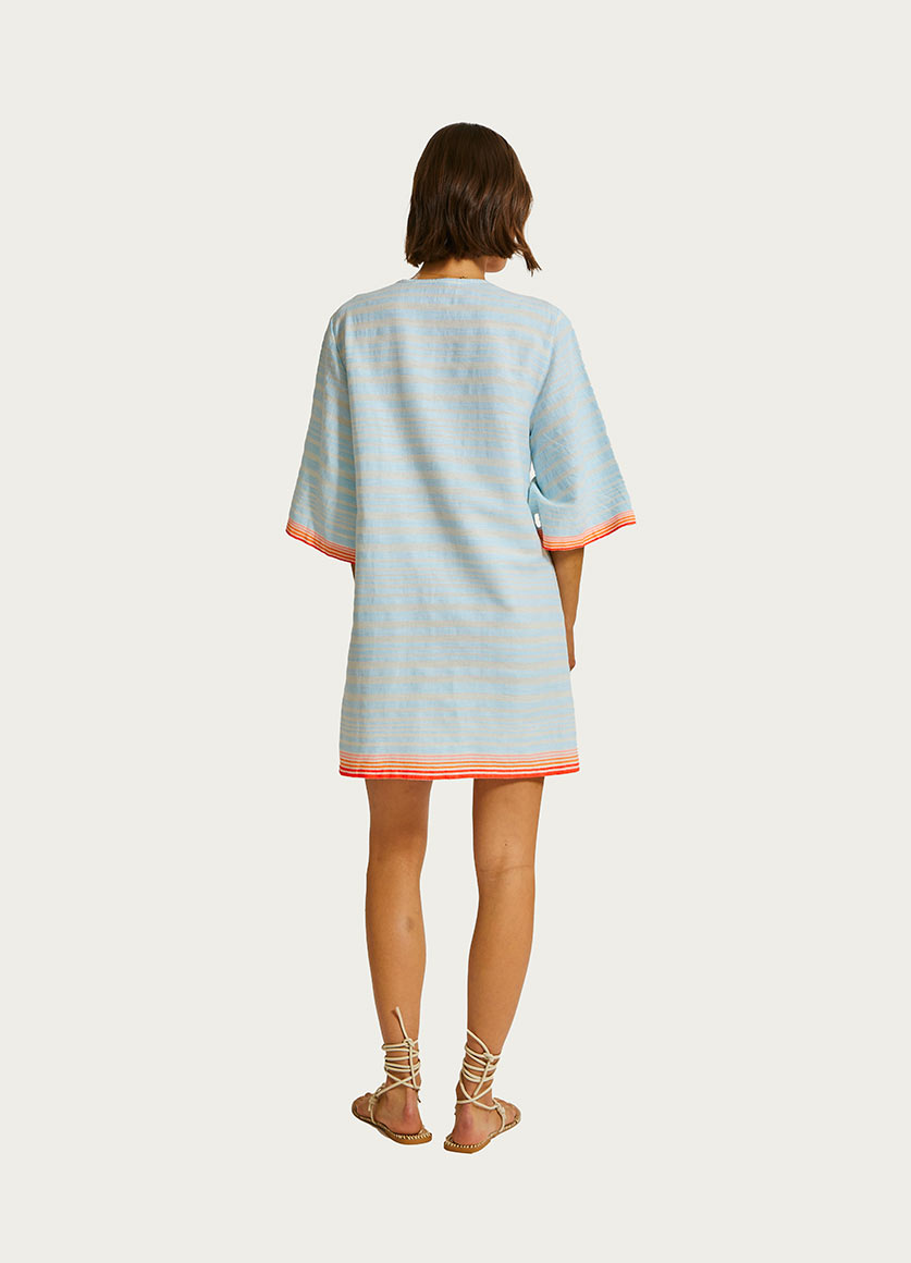 Belkis Vneck Kaftan Airi Sky