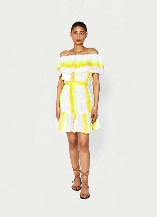 Mazaa Short Ruffle Dress Yellow