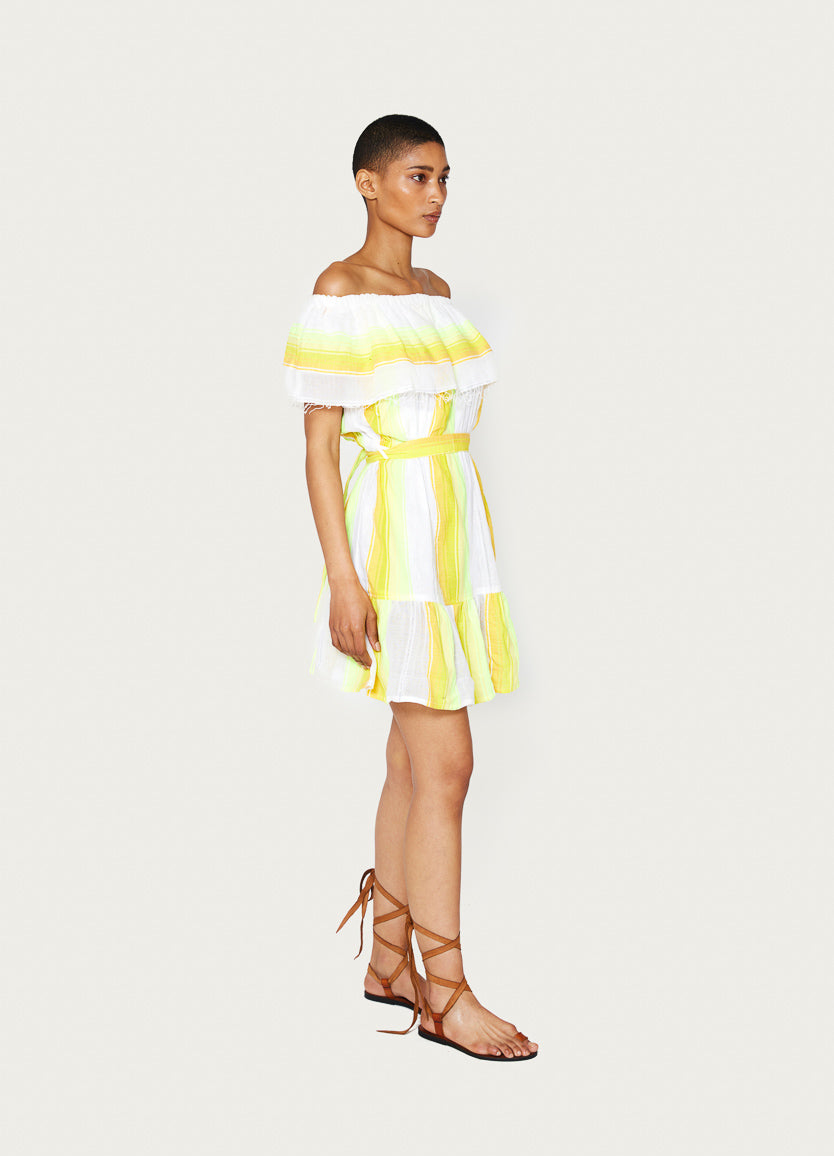 Mazaa Short Ruffle Dress Yellow