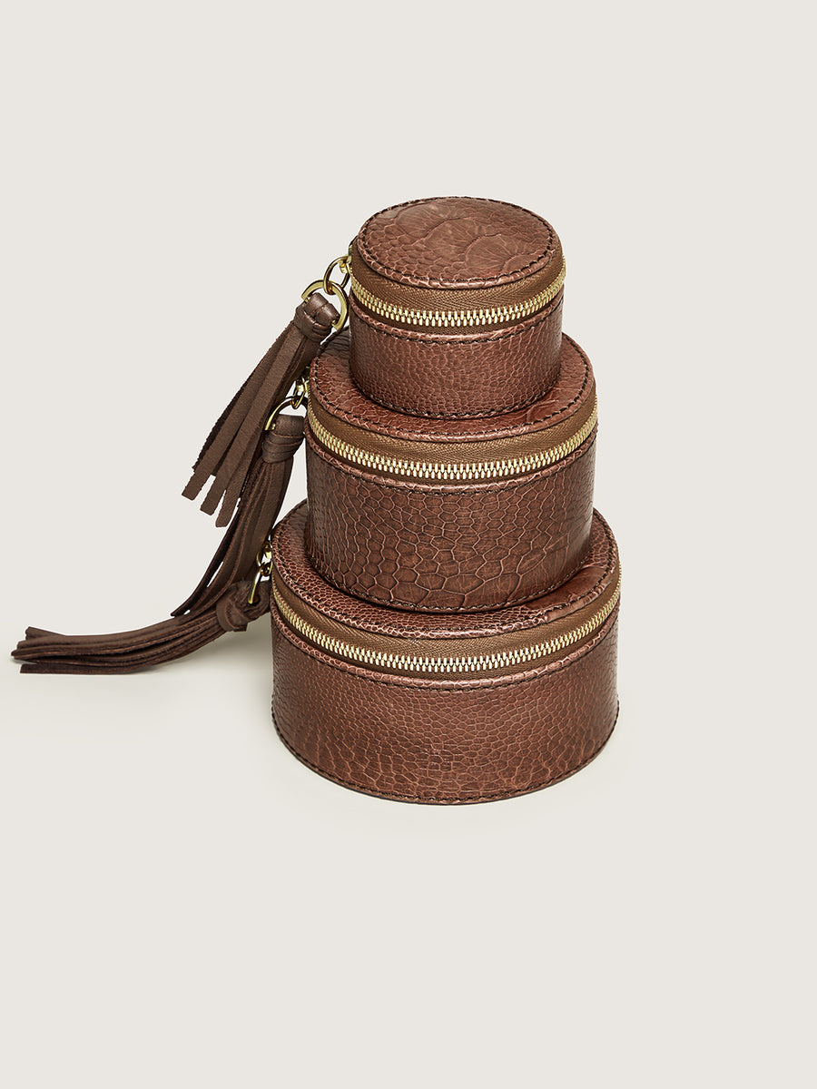 Pill Box Mid Brown Small