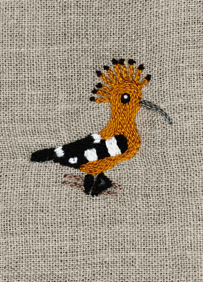 Indigenous African Wood Hoopoe Linen Serviettes Natural