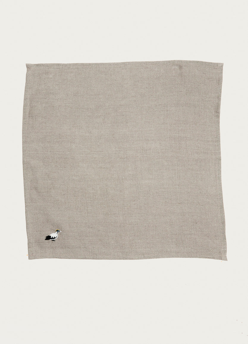 Marine Cape Gannet Linen Serviettes Natural
