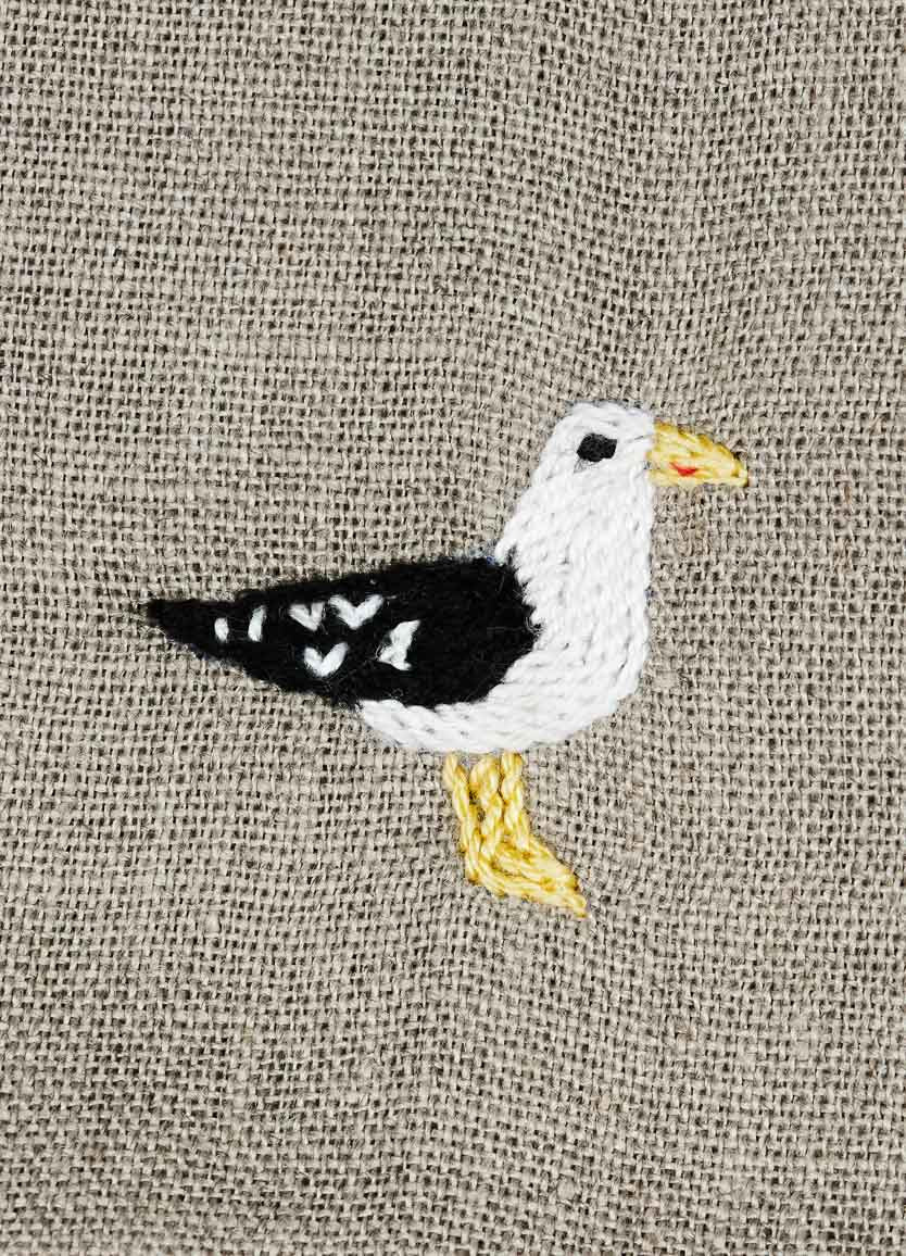 Marine Kelp Gull Linen Serviettes Natural