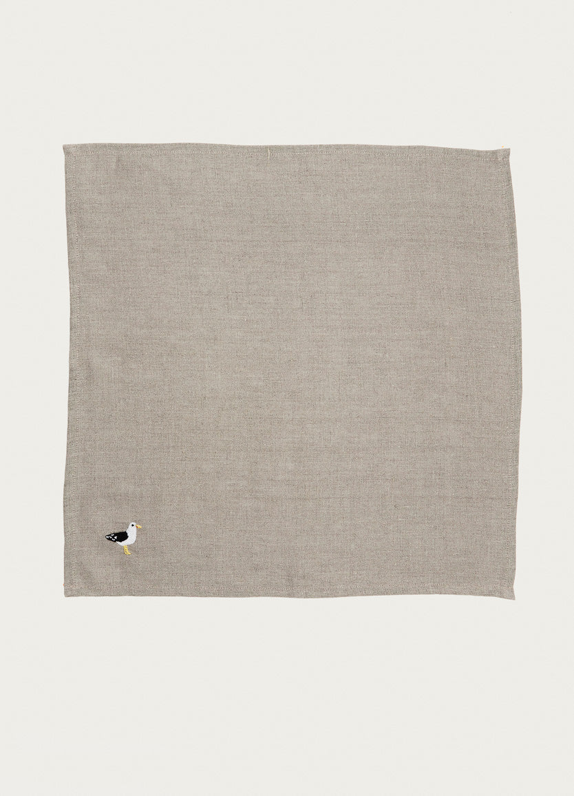 Marine Kelp Gull Linen Serviettes Natural