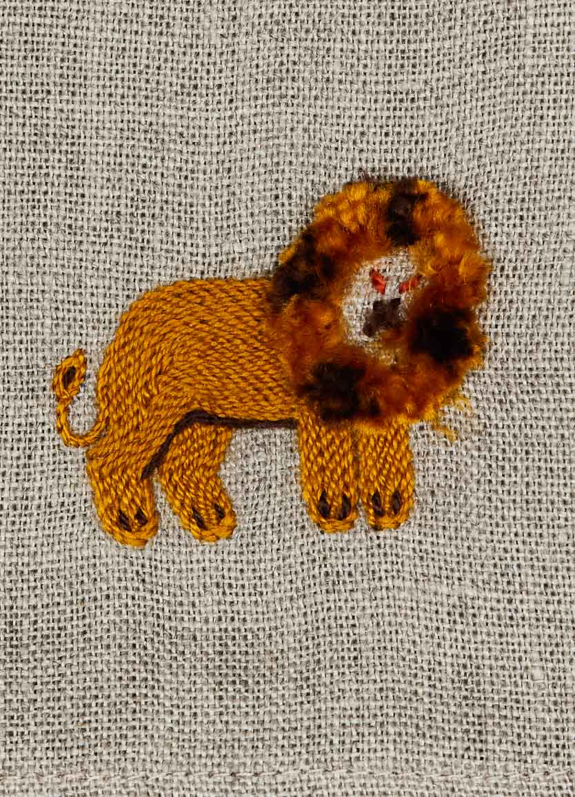 Big Five Lion Linen Serviettes Natural