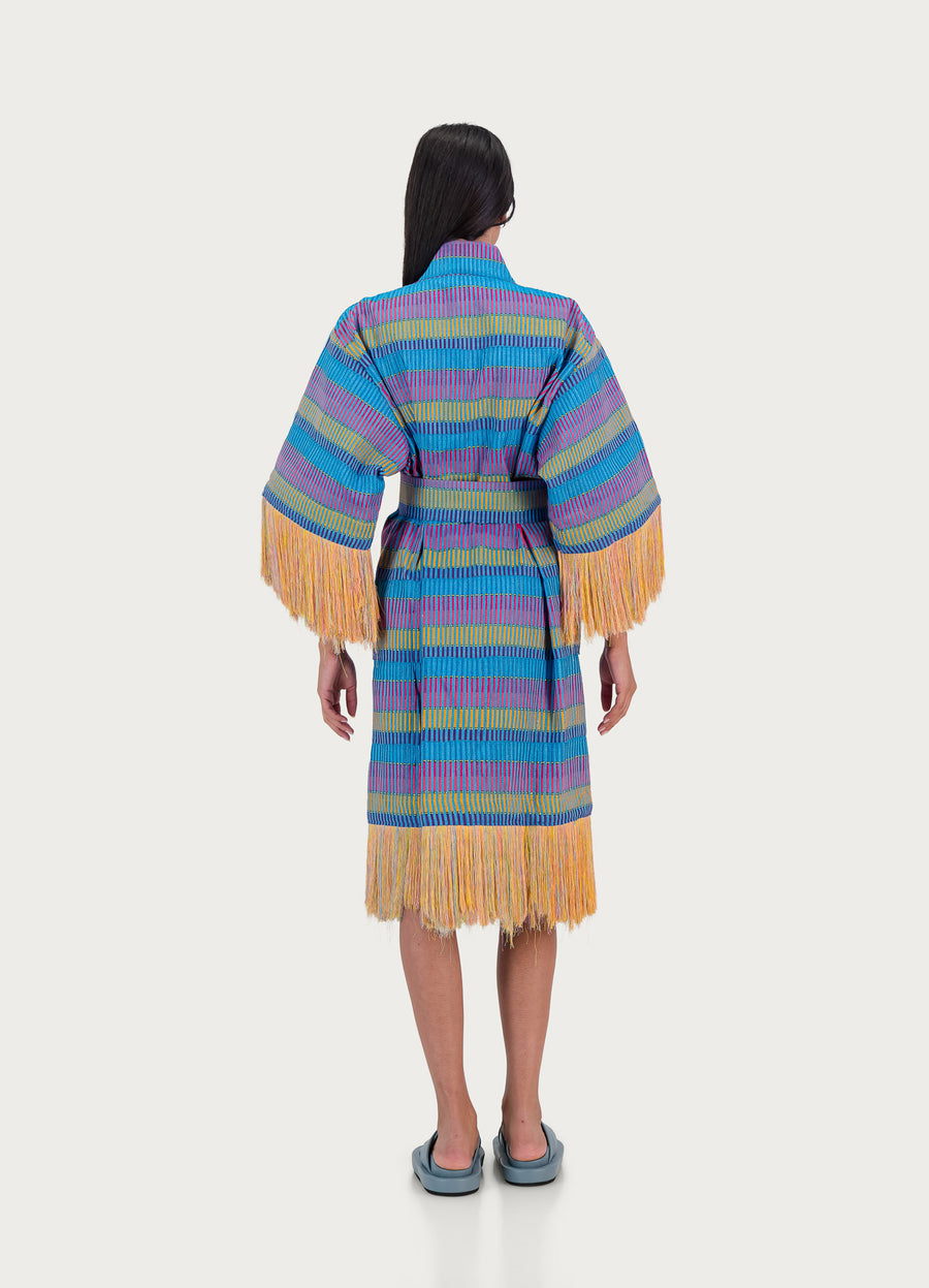 Chacha Robe Blue, Purple & Yellow
