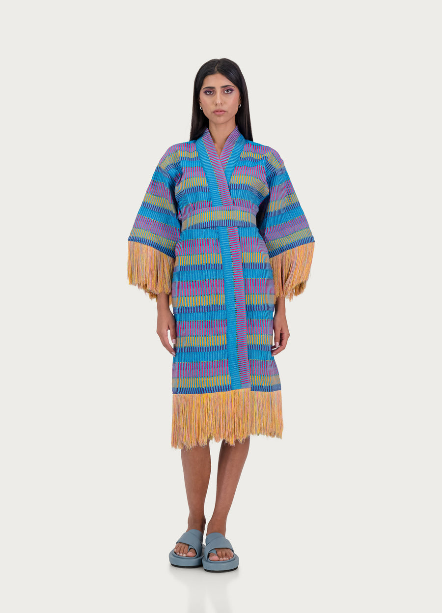 Chacha Robe Blue, Purple & Yellow