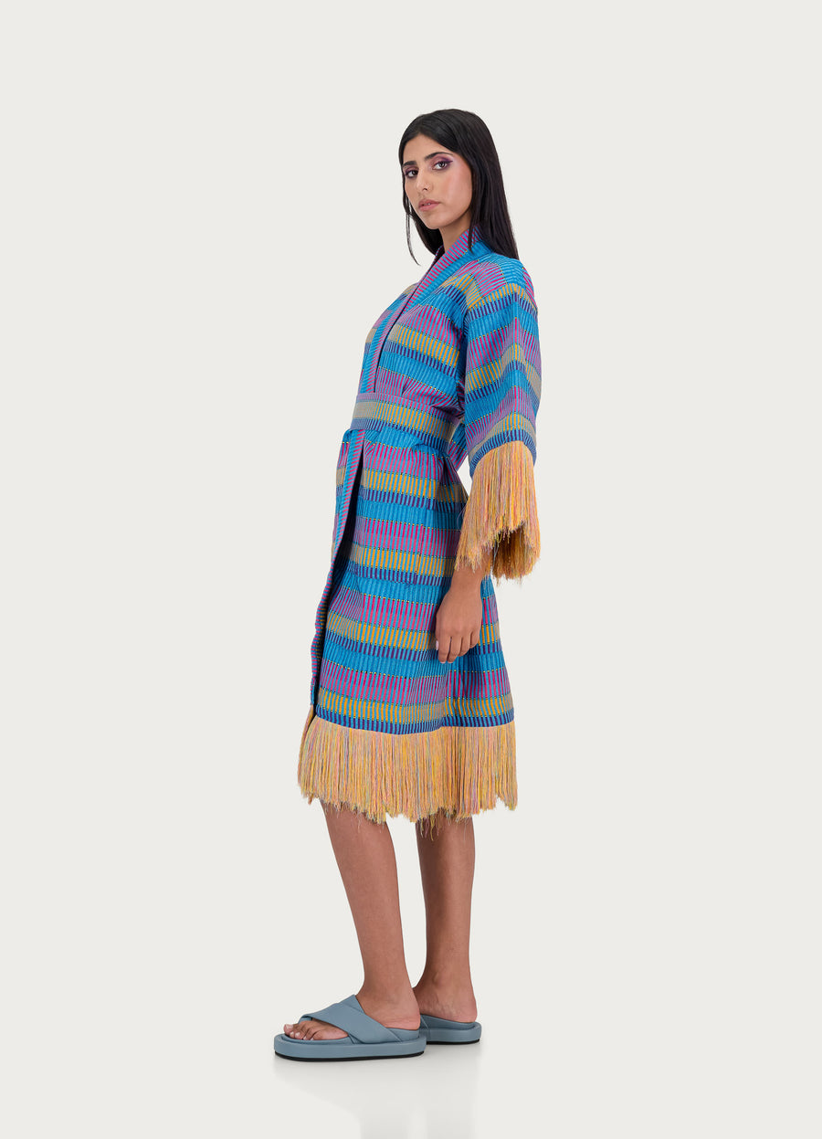 Chacha Robe Blue, Purple & Yellow