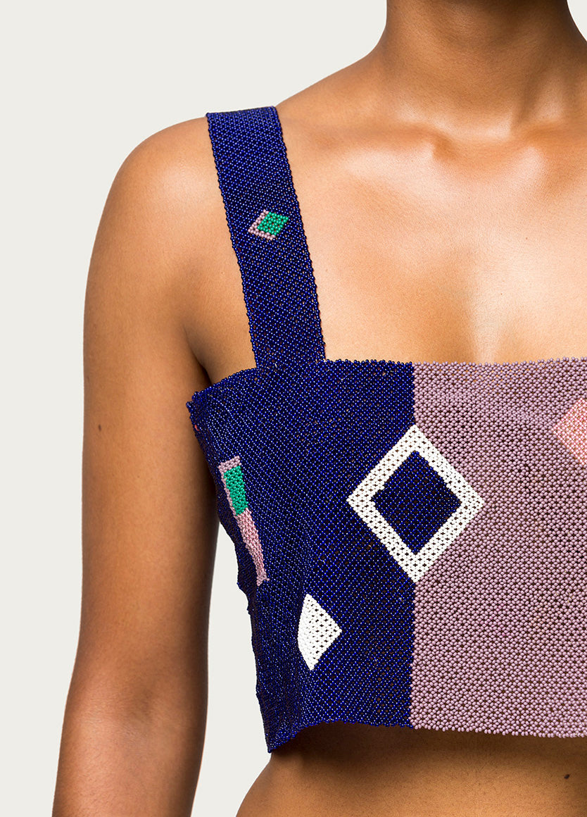 Antassia Beaded Top - Aubergine